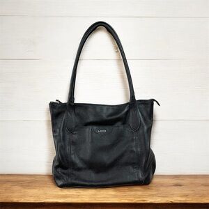 Lodis Black Travel Tote Genuine Leather
